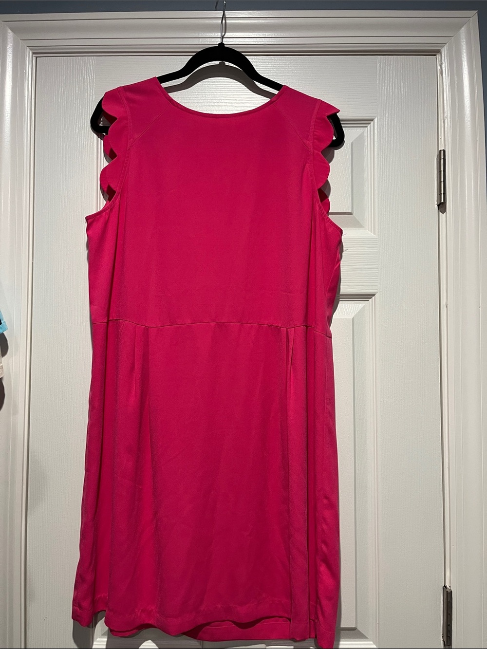 a new day Bright Pink Scalloped Sleeve Mini Dress